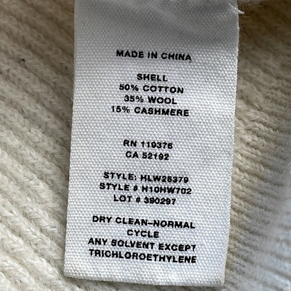 Helmut Lang Distressed V Neck Sweater Cut Out Rib Knit Off White Sz XS - Picture 16 of 16